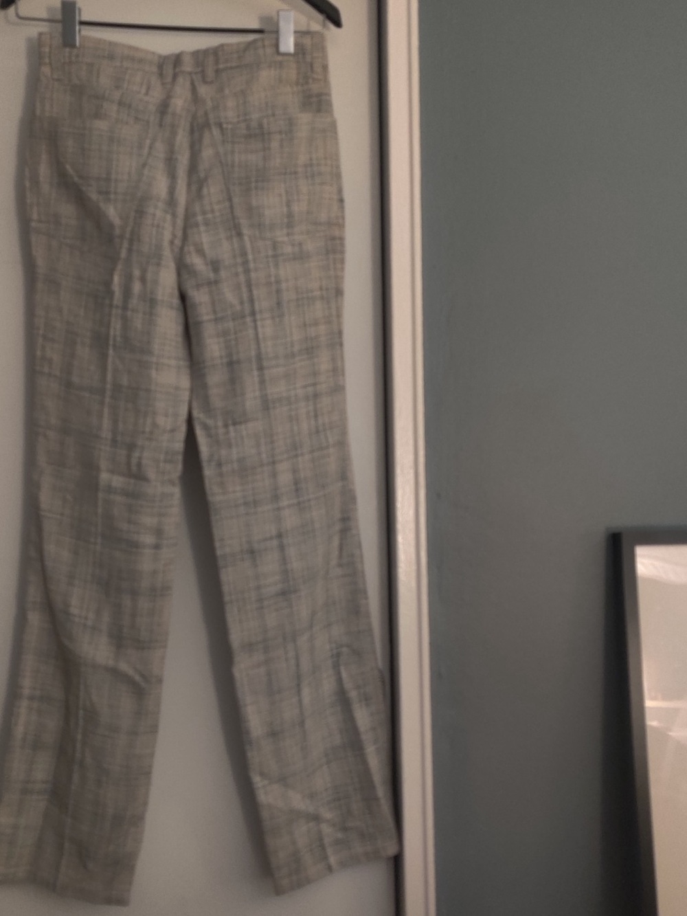 John Varvatos Light Gray Plaid Dress Pants
